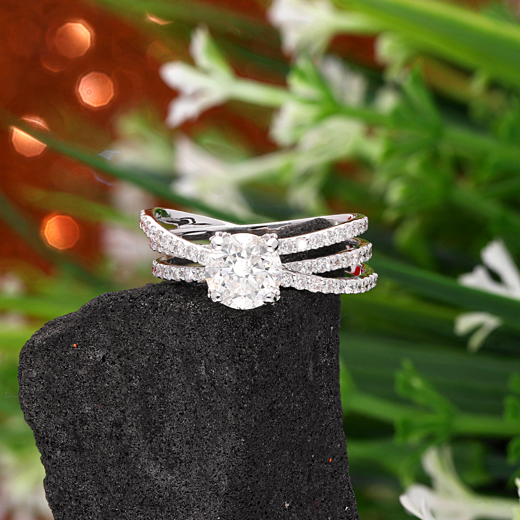 in vendita:  Anello nuziale con diamante naturale solitario 1.96Ct SI/H in oro bianco 14k Gioielli. 3