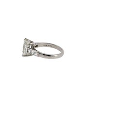 Solitaire 2.74ct J/VS2 Emerald cut Diamond Engagement Ring Set in Platinum
