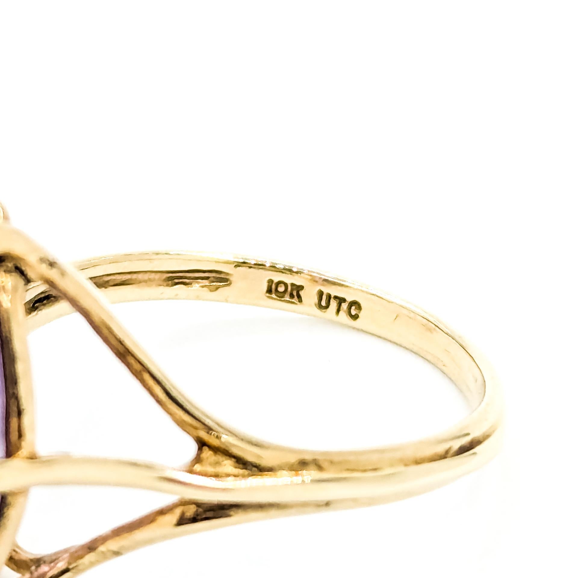 Solitär Amethyst Ring in 10k Gelbgold im Angebot 4