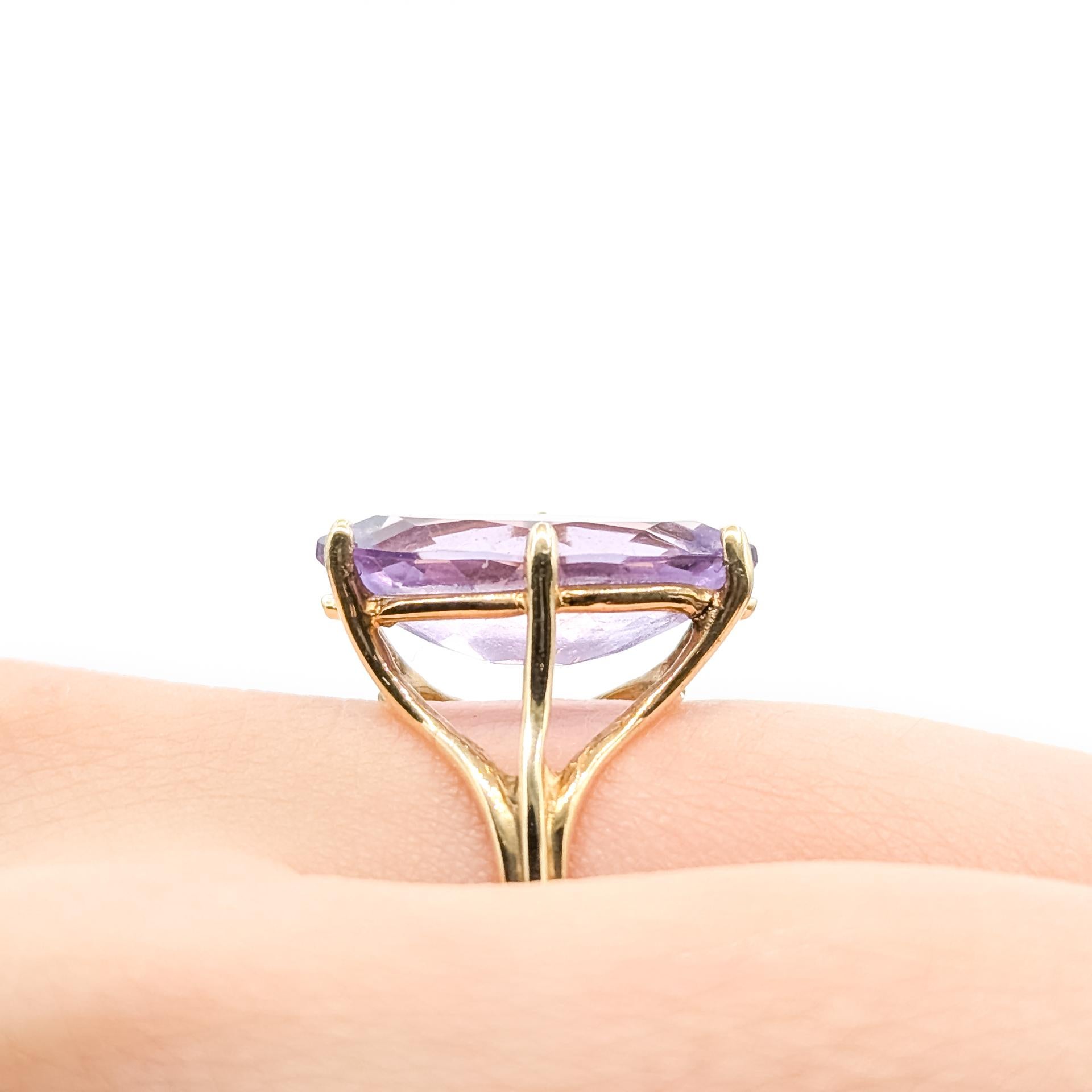 Solitär Amethyst Ring in 10k Gelbgold (Marquiseschliff) im Angebot