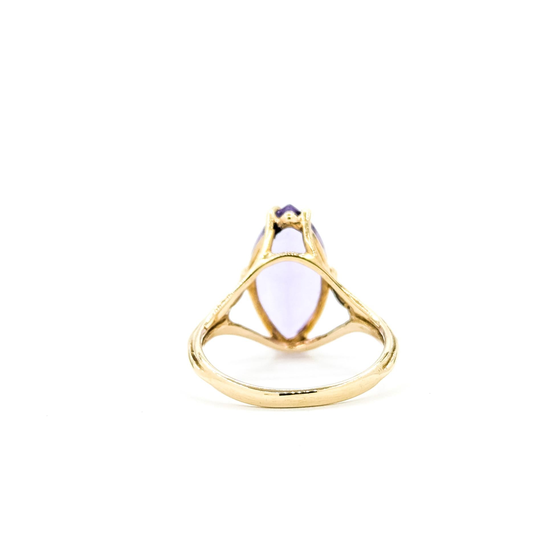 Solitär Amethyst Ring in 10k Gelbgold im Angebot 2