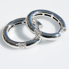 Solitaire Brillant Creoles total 0.30 ct modern Setting Cool Design Italy