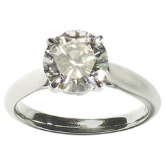 Solitaire Brilliant Cut Diamond and Platinum Ring, 2.00 Carat