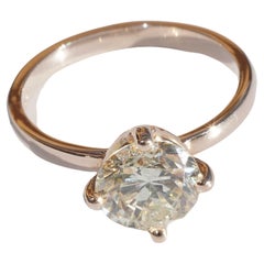 Solitaire Brilliant Ring 18 kt Rose Gold 1.81 ct M / SI makes your heart beat 