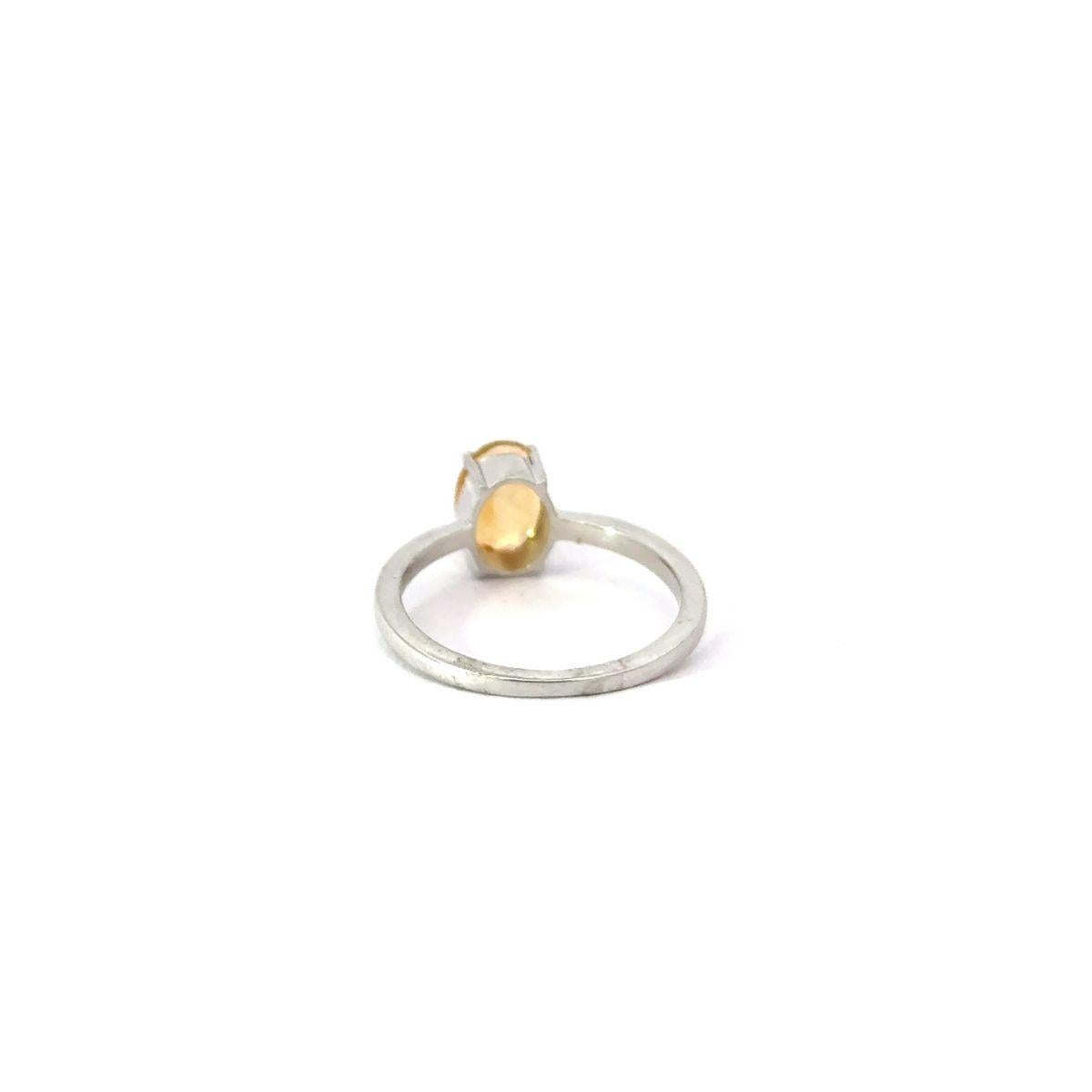 For Sale:  Solitaire Citrine November Birthstone Ring for Her in Prong Set Silver Jewelry 9