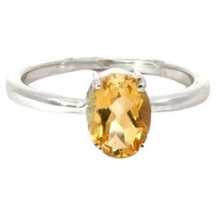Solitär Citrin November Geburtsstein Ring für Mutter in Zacken gefasster Silberschmuck