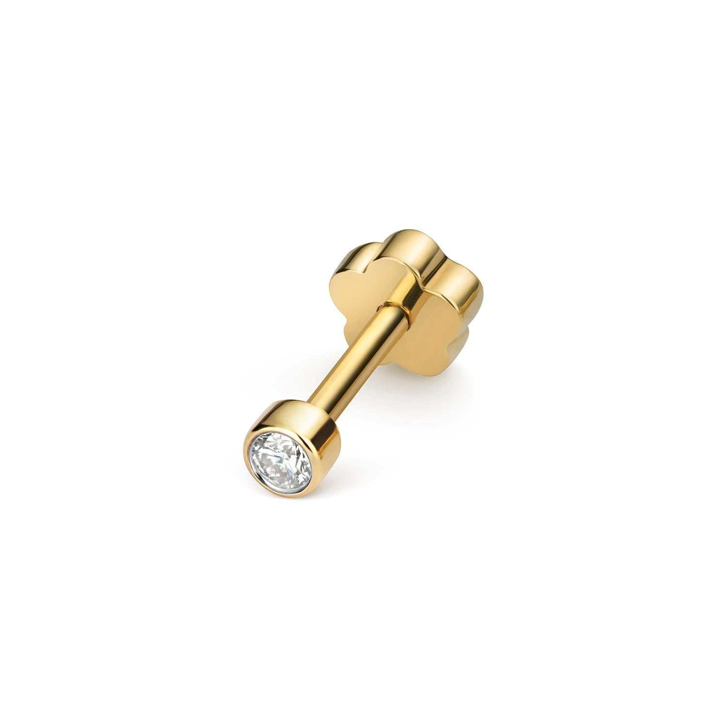 Women's SOLITAIRE DIAMOND CARTILAGE RUBOVER STUD 0.03ct IN 9CT GOLD For Sale