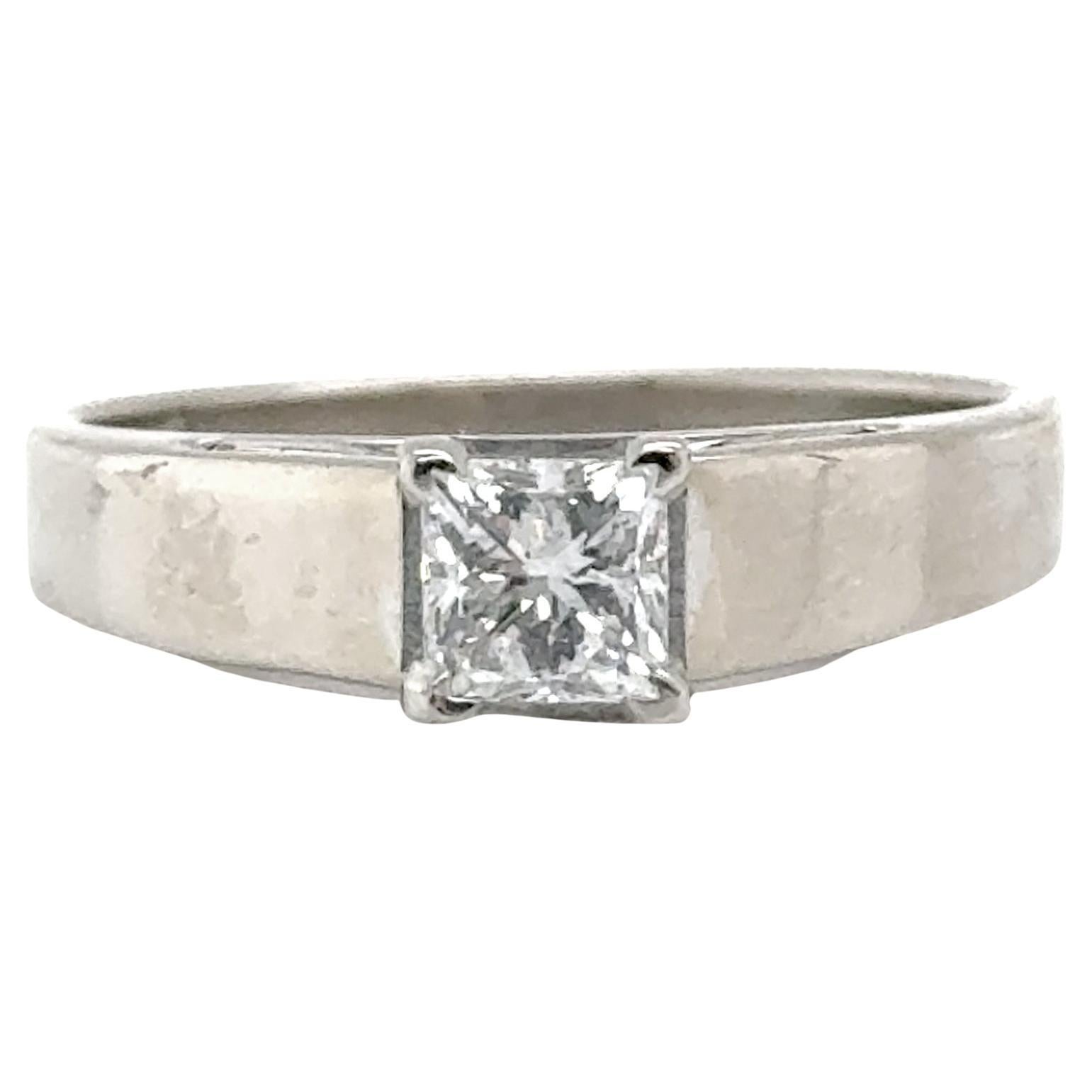 Solitär-Diamant-Verlobungsring Mined .50ct 14K Prinzessinnenschliff Weißgold