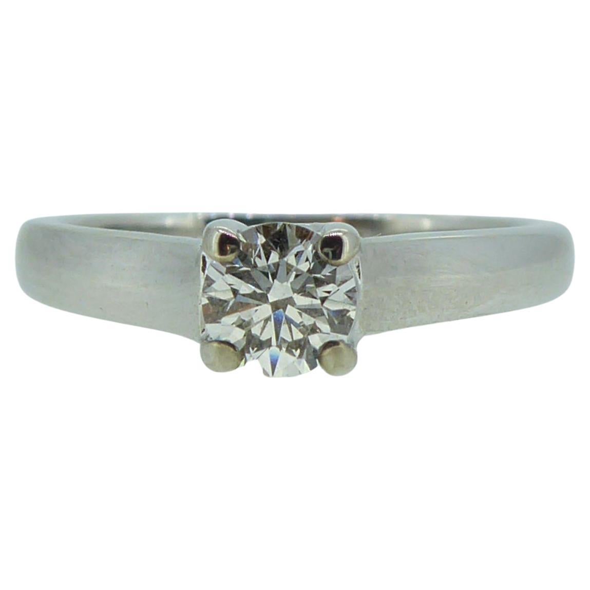 Solitaire Diamond Engagement Ring, Round Brilliant Cut Diamond, 18ct White Gold