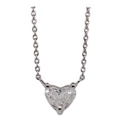Solitaire Diamond Heart Pendant Necklace