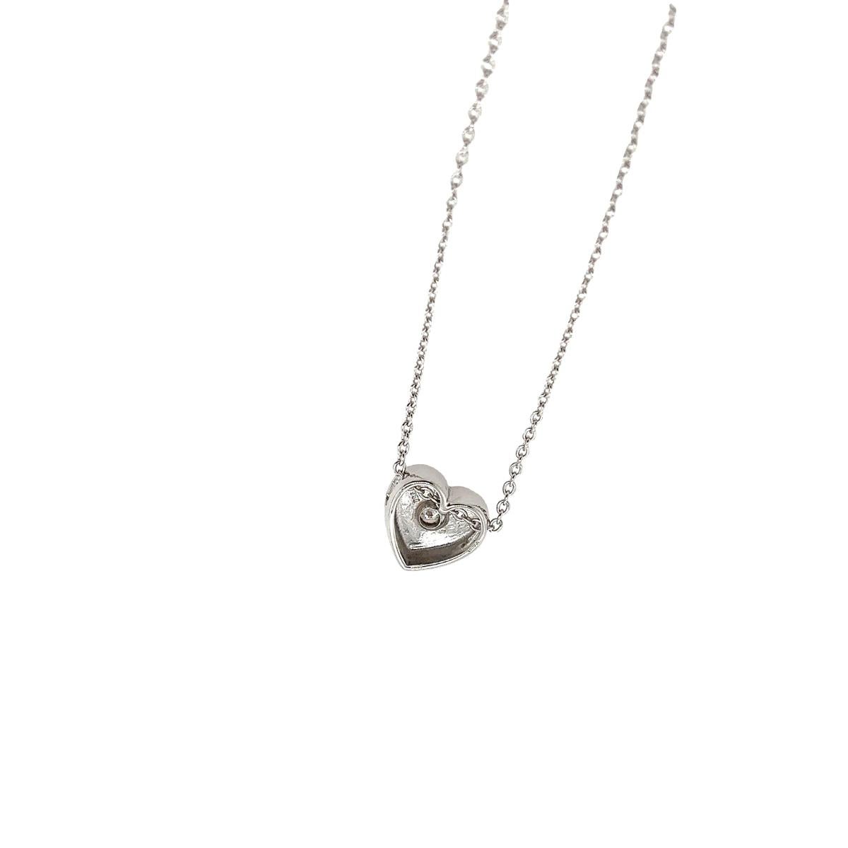 Heart Cut Solitaire Diamond Heart Pendent on 14ct white Gold Chain in 18ct White Gold For Sale