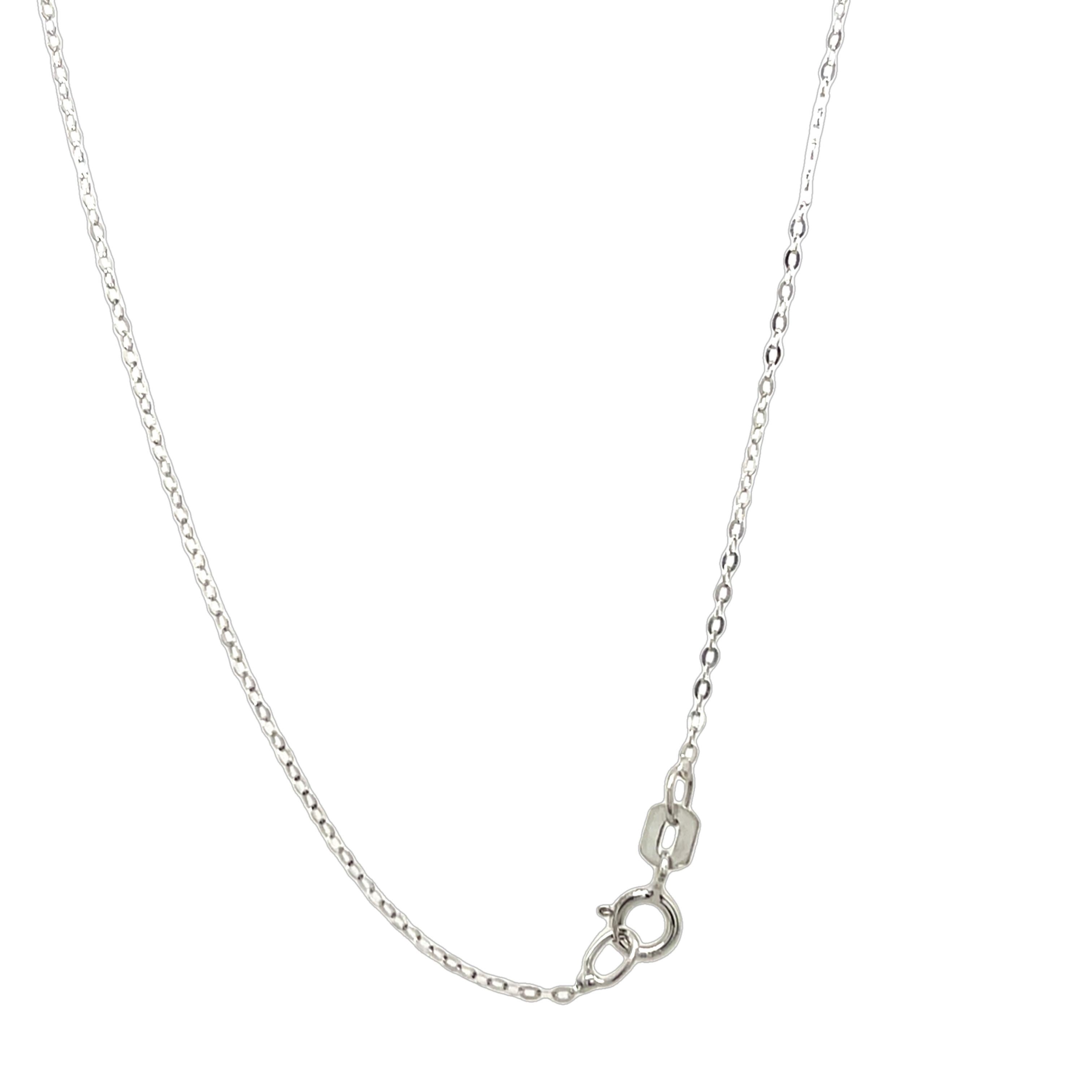 Colgante Corazón Diamante Solitario Oro Blanco 18ct 0,05ct, En Cadena Oro Blanco 18ct Corte de corazón en venta