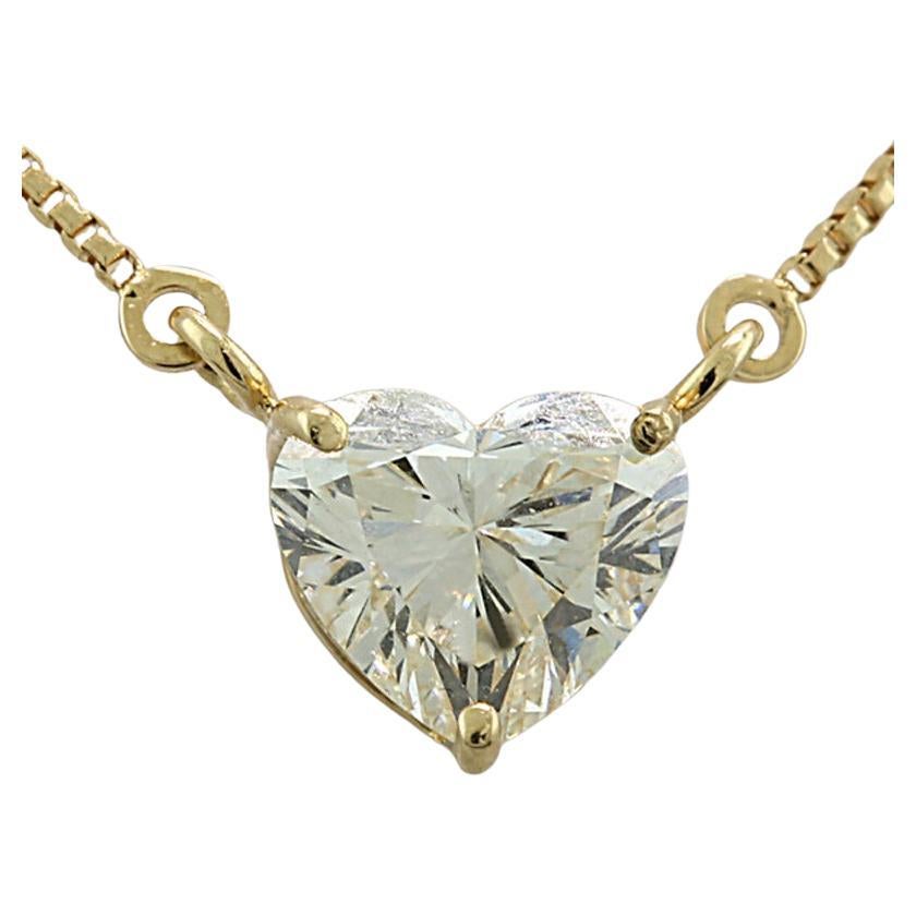 Collar de diamantes solitarios en forma de corazón de 0,50 ct Oro amarillo de 18 quilates "Amor"