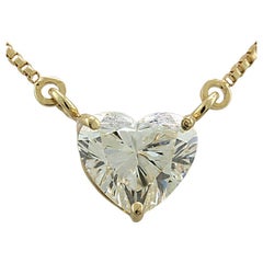 Collar de diamantes solitarios en forma de corazón de 0,50 ct Oro amarillo de 18 quilates "Amor"