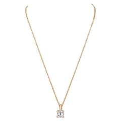 Solitaire DIAMOND Necklace 0.19ct ASSCHER CUT NECKLACE IN 18CT GOLD