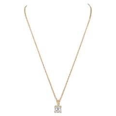 Solitaire DIAMOND Necklace 0.19ct ASSCHER CUT NECKLACE IN 18CT GOLD