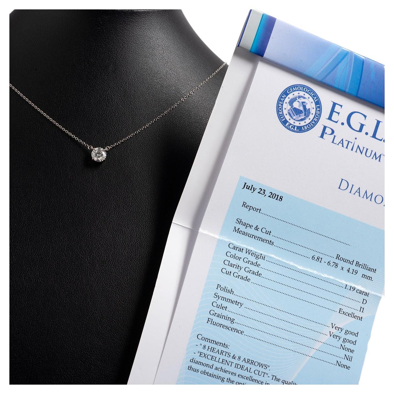 Solitaire Diamond Necklace, 18 Carat 