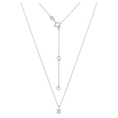 Solitaire DIAMOND Necklace ASSCHER CUT 0.19ct NECKLACE IN 18CT WHITE GOLD