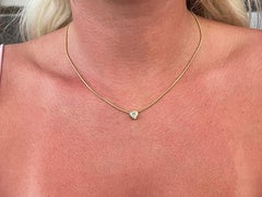Collana con diamante solitario in oro giallo 14k