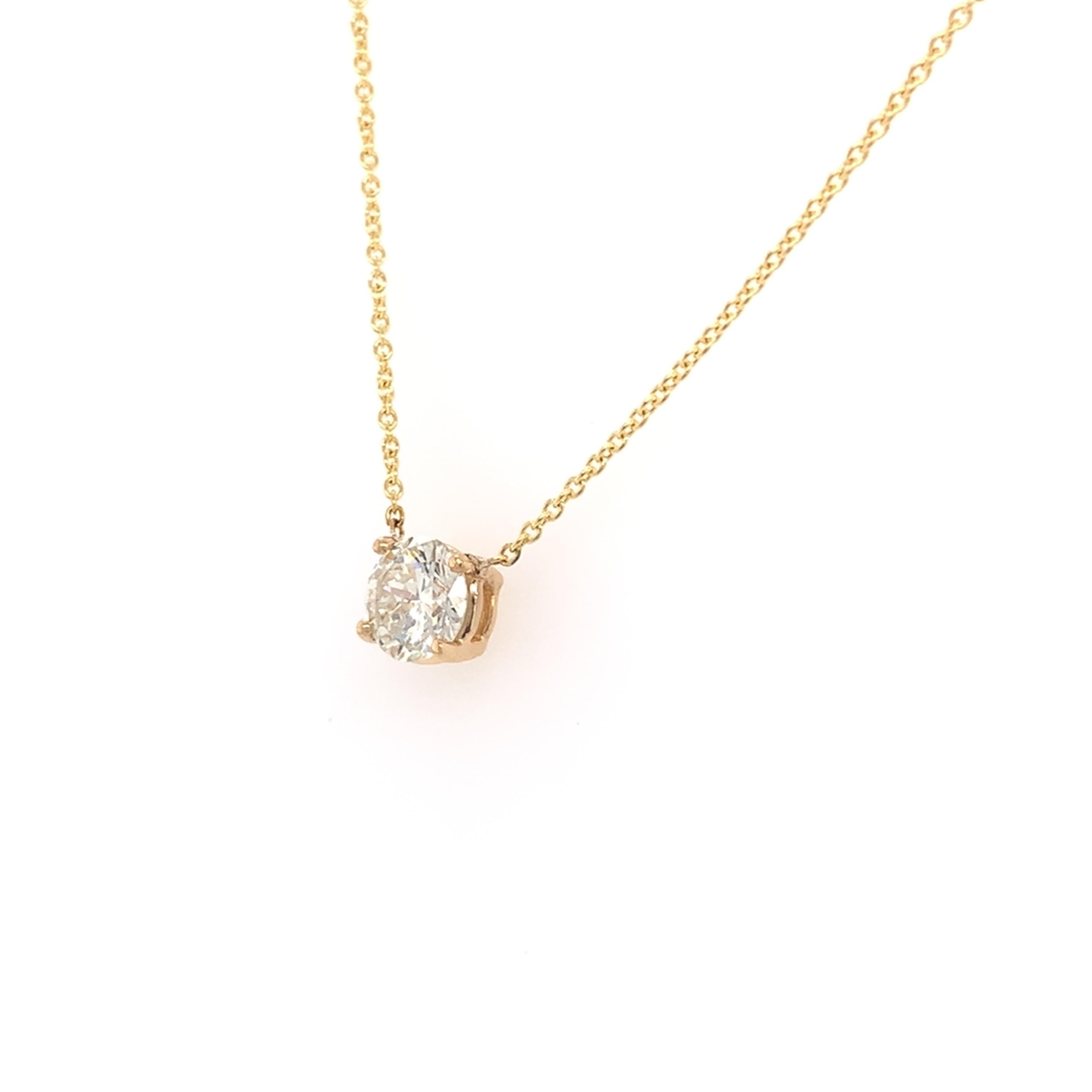 Solitär-Diamant-Anhänger/Halskette (Brillantschliff)