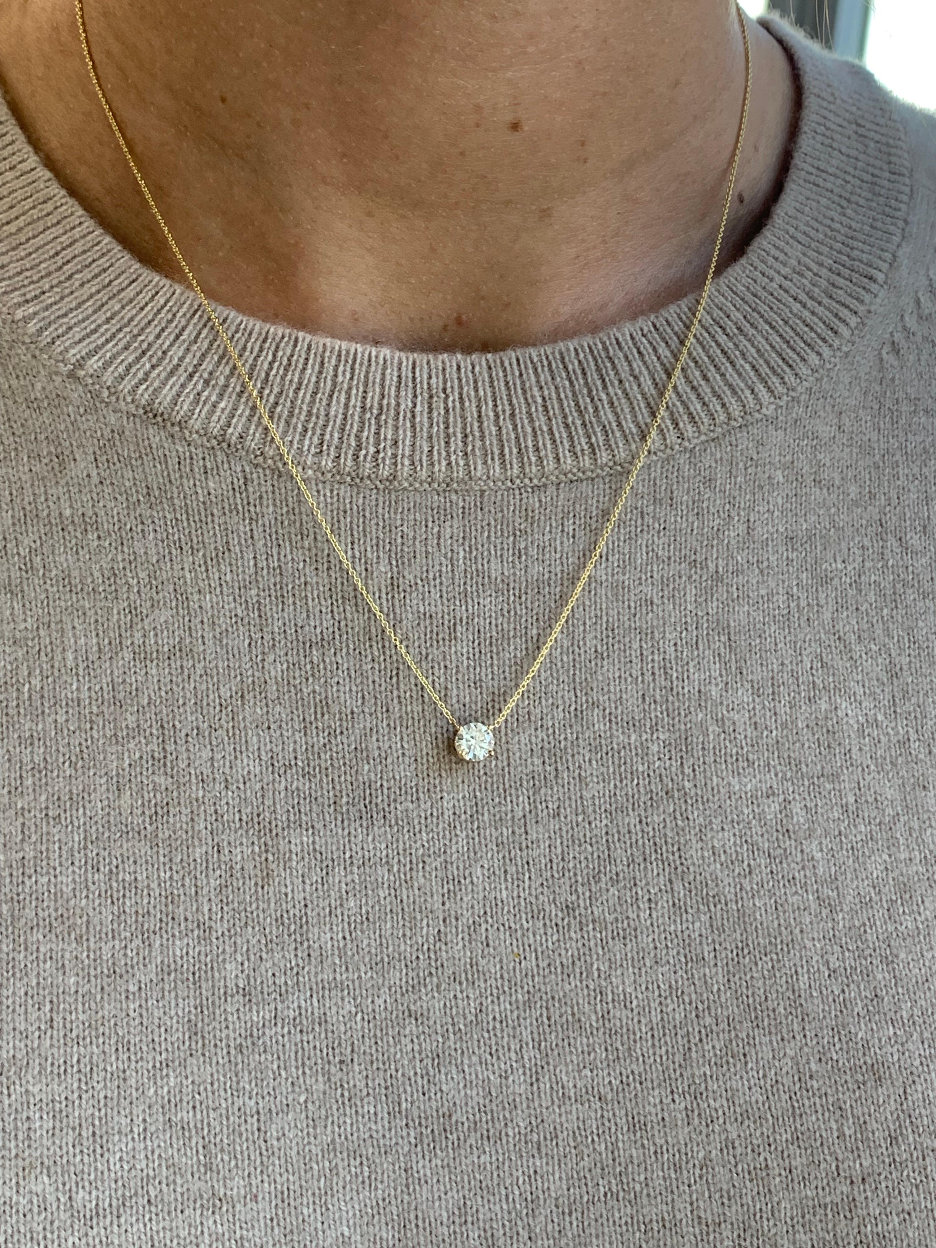 Solitär-Diamant-Anhänger/Halskette für Damen oder Herren