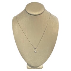 Solitaire Diamond Pendant Necklace in 14k White Gold