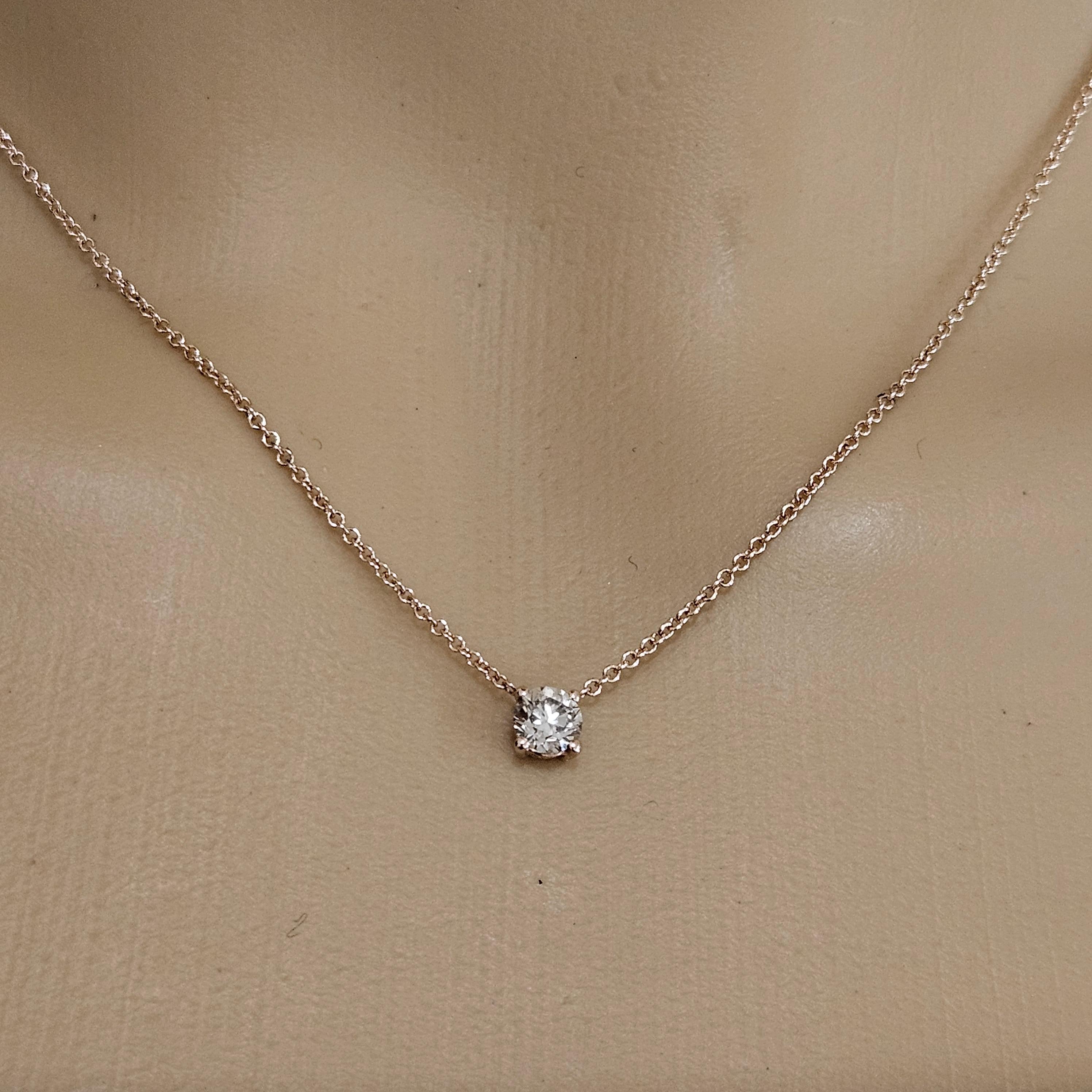 Solitaire Diamond Pendant Necklacesolitaire Diamond Pendant Necklace View 4