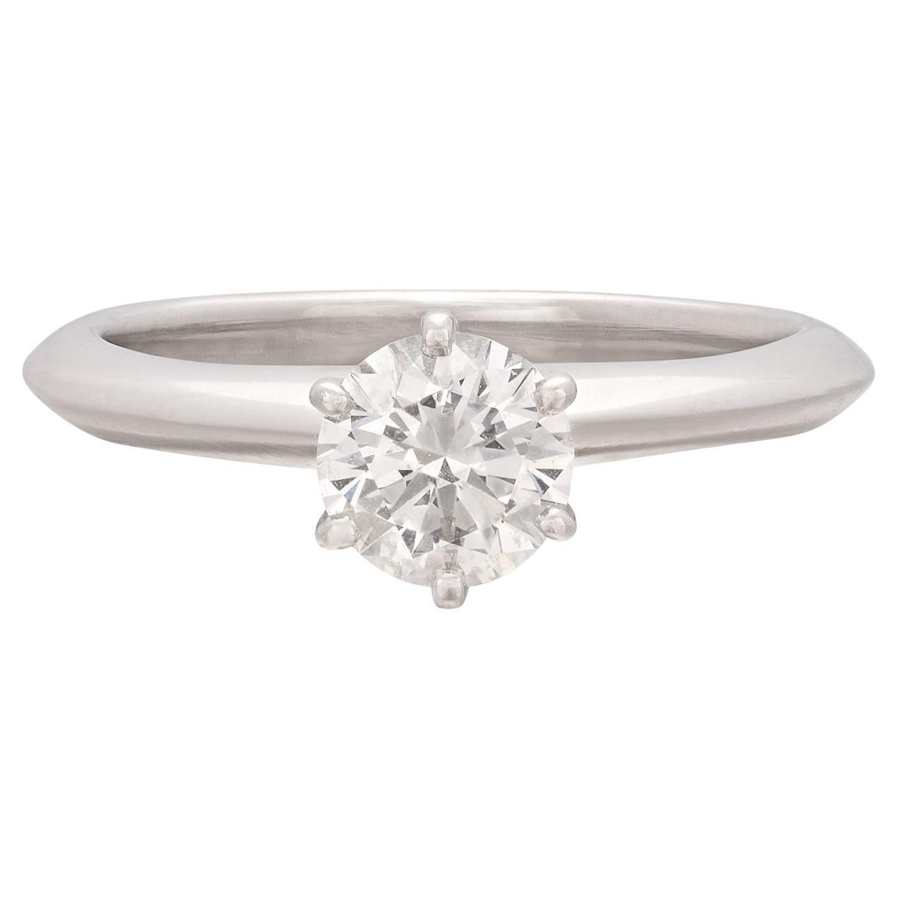 Solitaire Diamond Platinum Engagement Ring by Tiffany & Co.