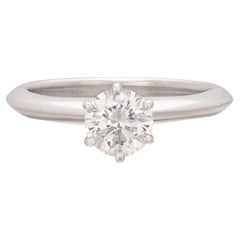 Solitaire Diamond Platinum Engagement Ring by Tiffany & Co.