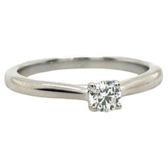 Solitaire Diamond Ring 0.18ct H/SI1 Set In Platinum