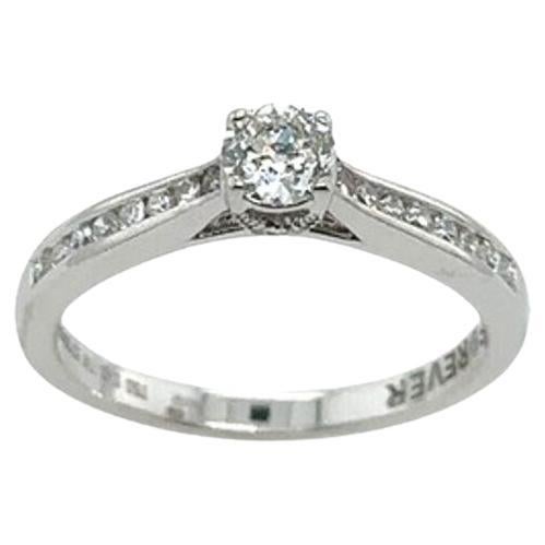 Solitaire Diamond Ring 0.29ct & Diamonds Shoulders 0.11ct in 18ct White Gold