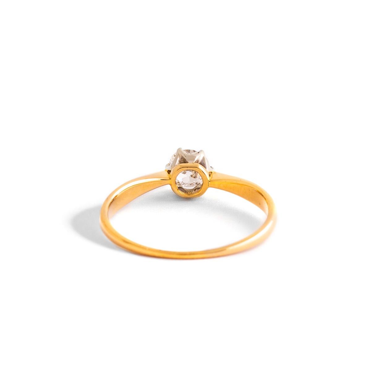 Solitär-Diamant-Ring (Rundschliff) im Angebot