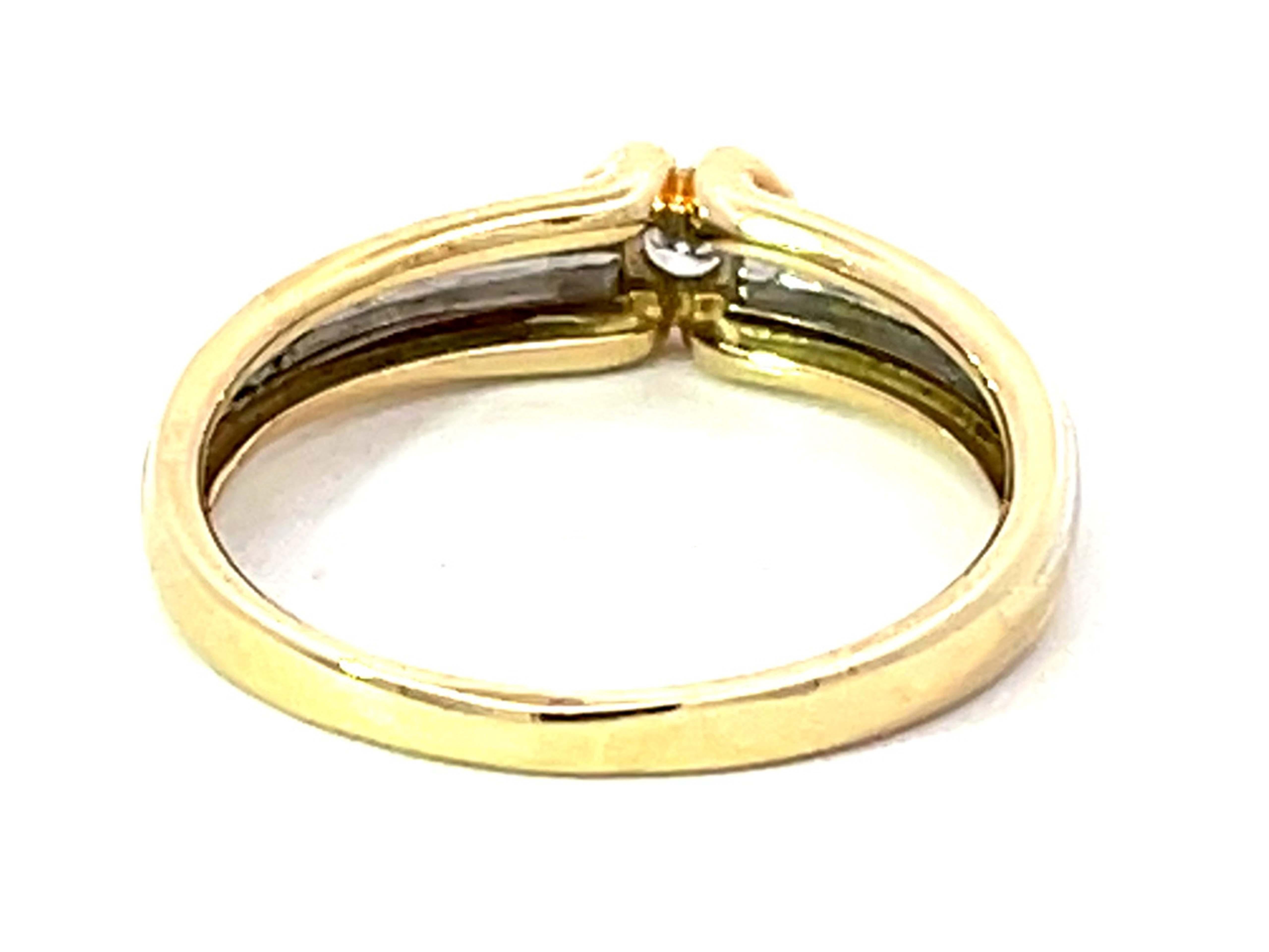 Solitaire Diamond Two Toned Ring in 14K Gold For Sale 1