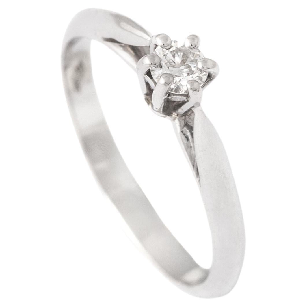 Solitaire Diamond White Gold 18K Ring For Sale