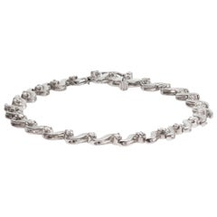 Solitaire Diamond White Gold Link Tennis Bracelet
