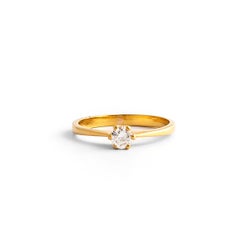 Solitaire Diamond Yellow Gold Ring