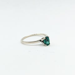 Solitär Smaragd Ring in 14k Weißgold