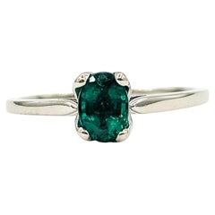 Solitär Smaragd Ring in 14k Weißgold