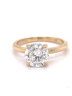 Solitaire Engagement Ring, 1.85CT Diamond Engagement ring, 18k Yellow Gold, DLS