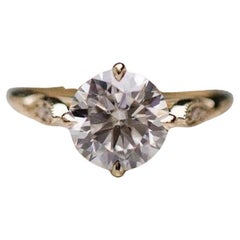 Anello di fidanzamento solitario 2 CT Round Moissanite Wedding Ring Anniversary Gift.