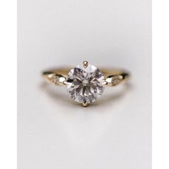 Solitaire Engagement Ring 2 CT Round Moissanite Wedding Ring Anniversary Gift.
