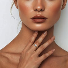 Six Prong Eterniy Round 18K Gold Diamond Engagement Ring