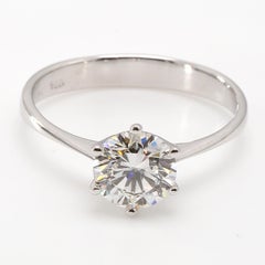 Solitaire Engagement Ring, GIA Graded Round Diamond 1.20ct in 18K White Gold