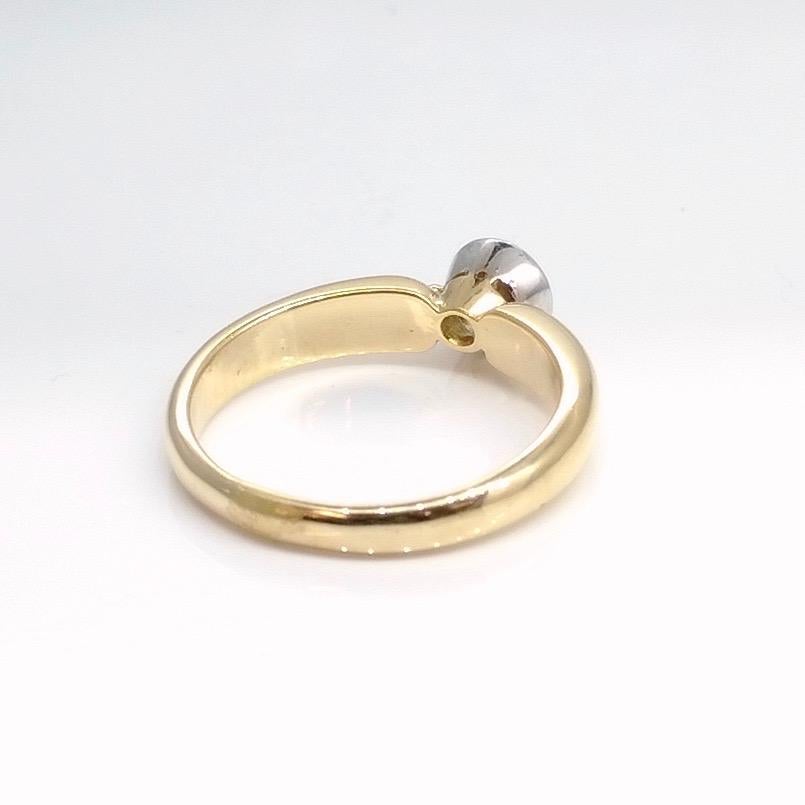 Contemporary Solitaire Engagement Ring in Bezel Setting For Sale