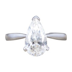 Solitaire Engagement Ring with 1.26ct Pear Cut Diamond in 18ct White Gold