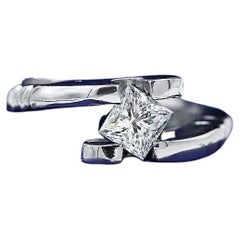 Solitaire Engagement Ring with Certified 1.01ct Princess Cut Diamond