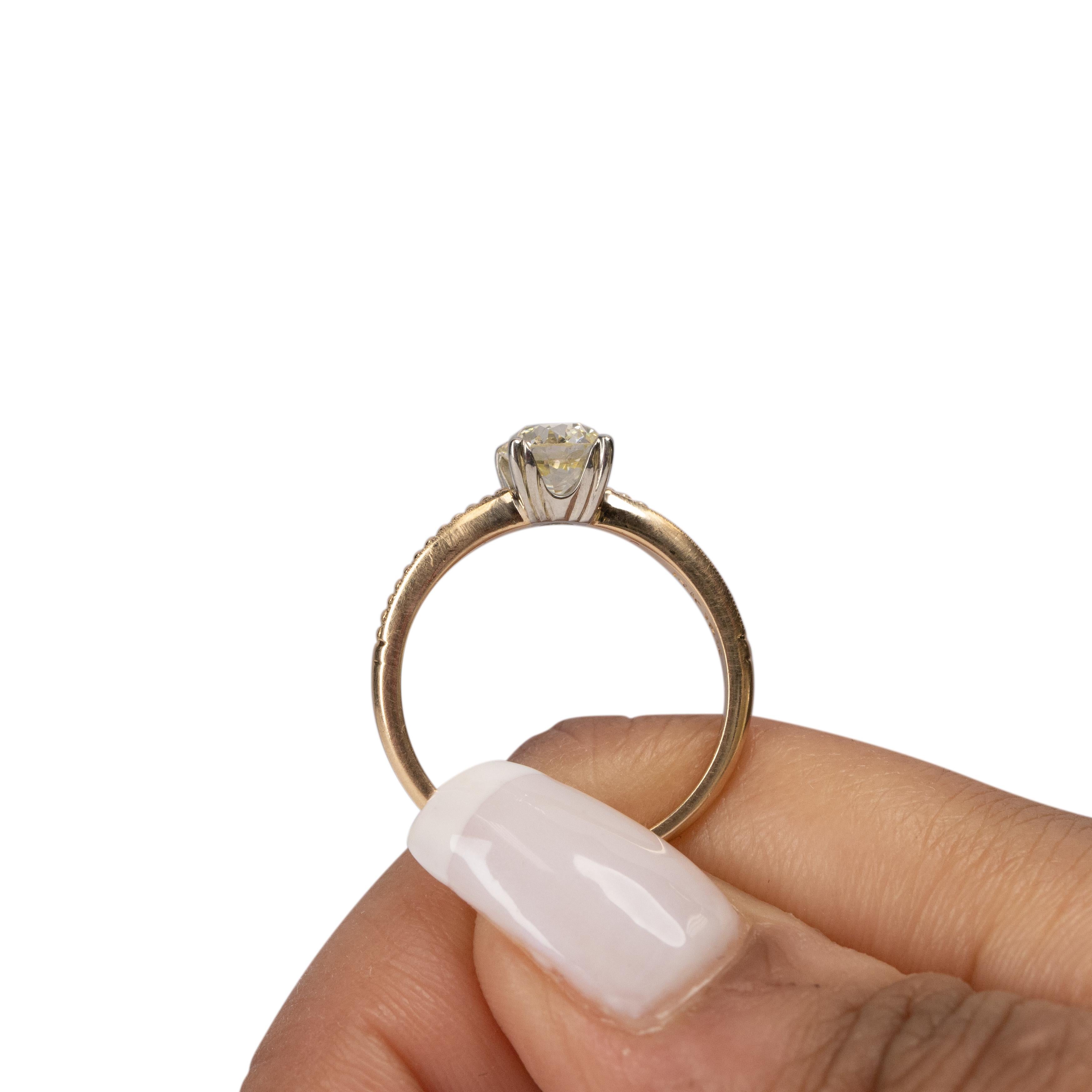 Solitaire Ring with Simple Carved Bubble Design and a .85 Carat Center 2