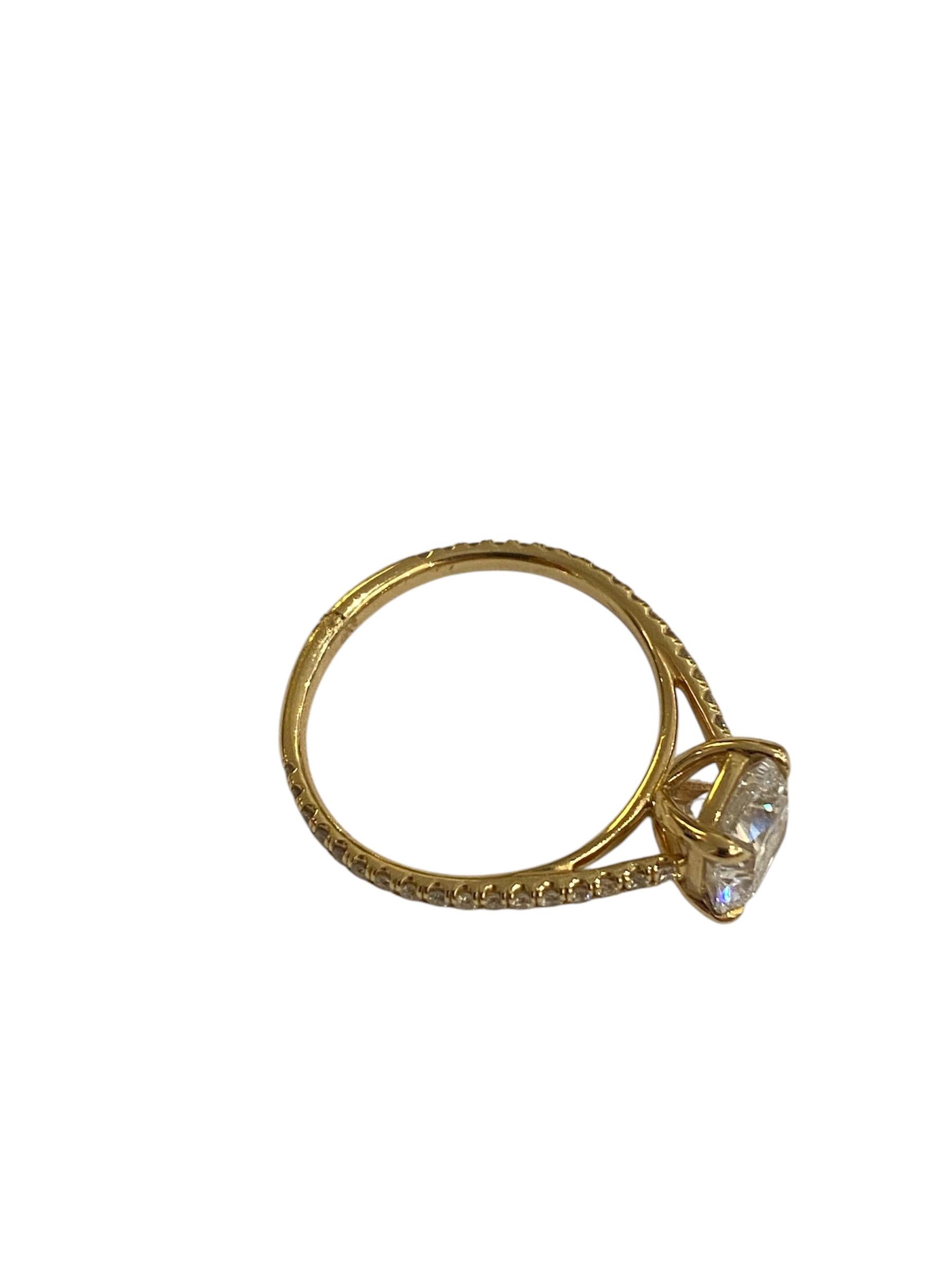 Solitär Gold-Diamantring mit Solitär im Angebot 2