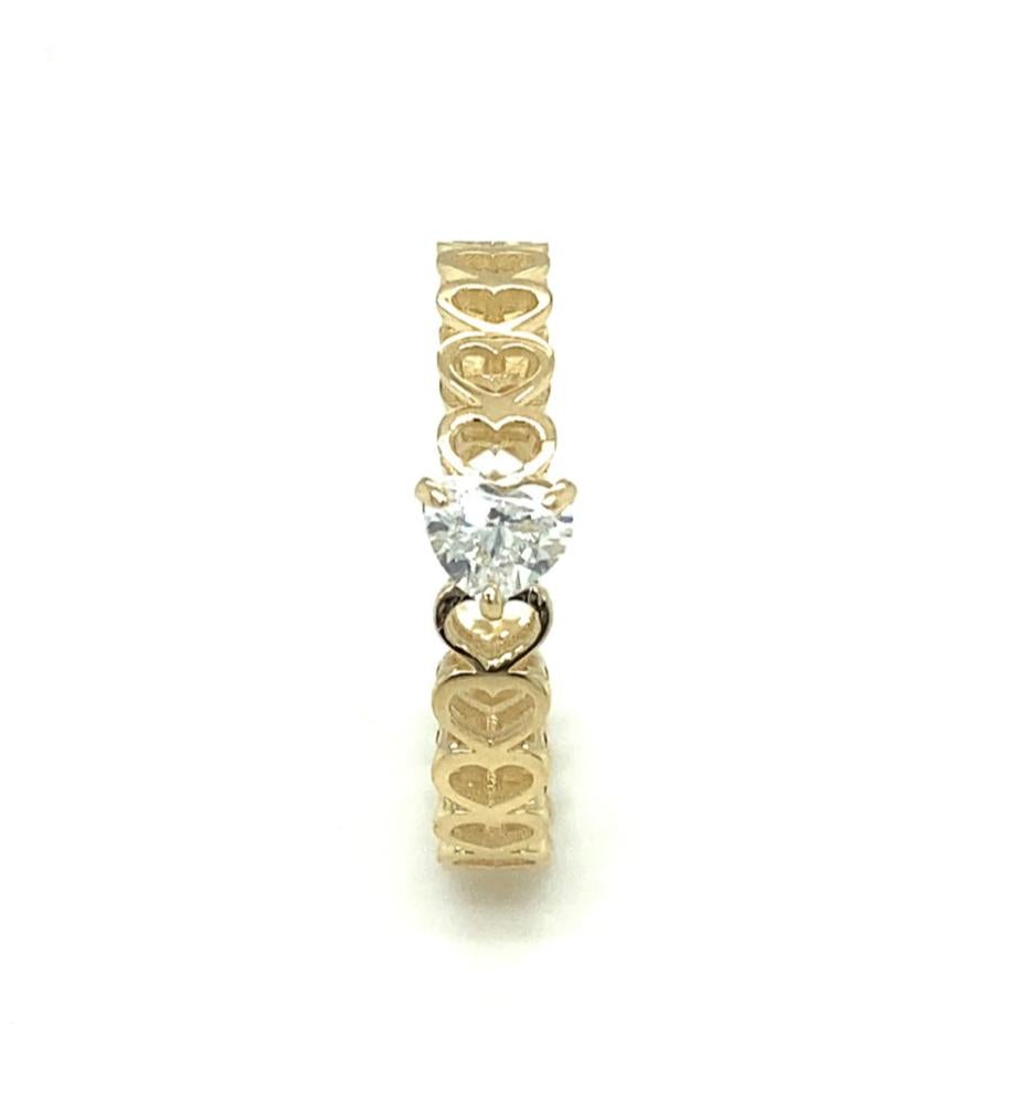 For Sale:  Solitaire Half Carat Heart Diamond Ring 8