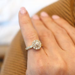 SOLITAIRE Halo-Ring In 14Kt Yellow Gold With 1.97 Ctw Crown of Light Diamonds